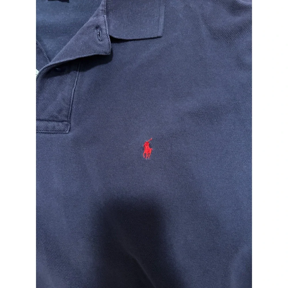 Polo Ralph Lauren Mens XL Navy Blue Short Sleeve Pique Polo Shirt Red Pony Logo
